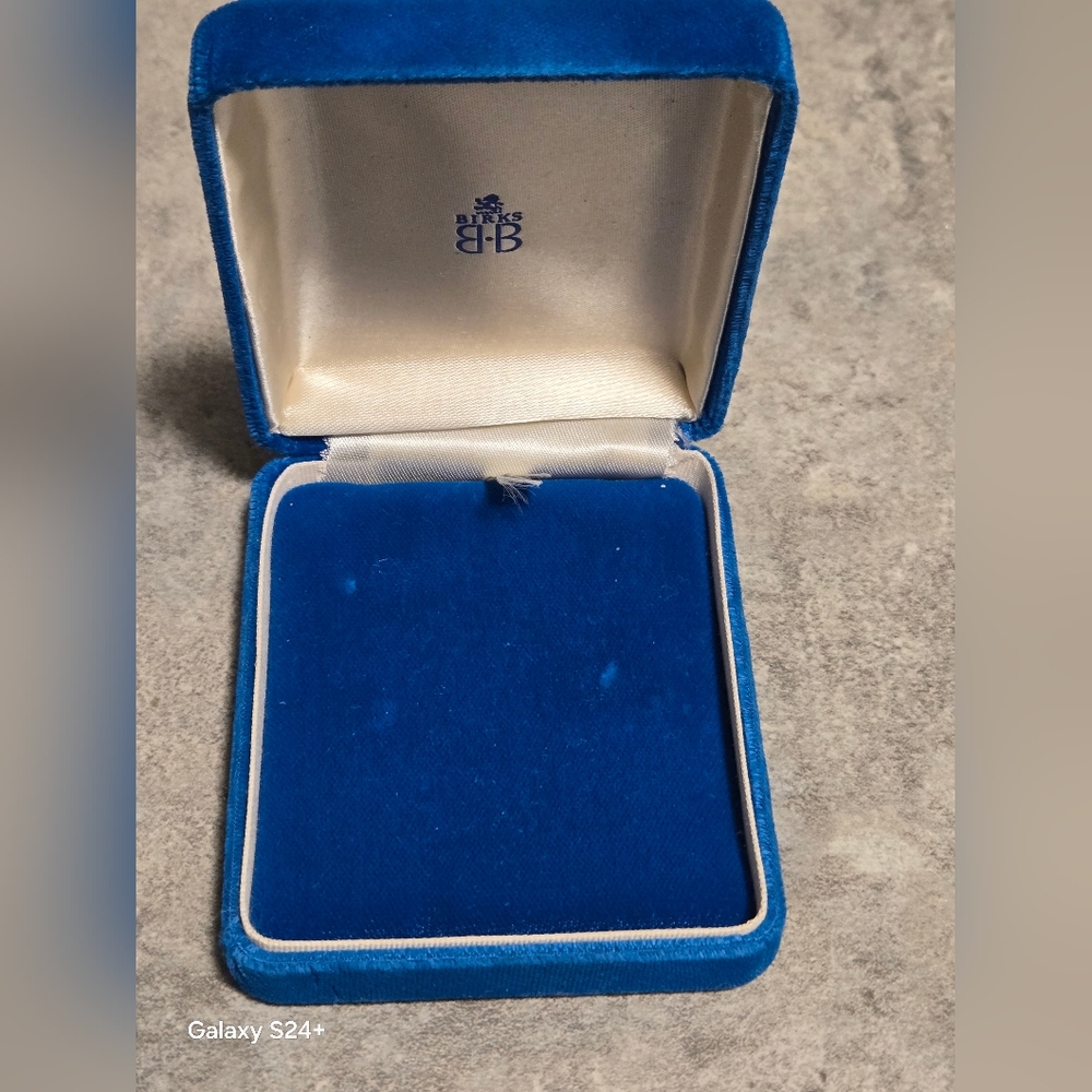 Birks Blue Velvet Jewelry Box